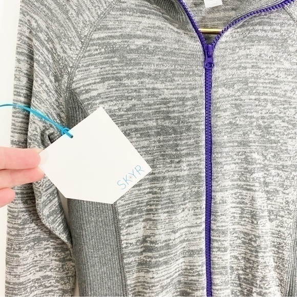 SKYR Gray Full‎ Zip Sweater Jacket Knit Long Sleeve Medium - Picture 4 of 9